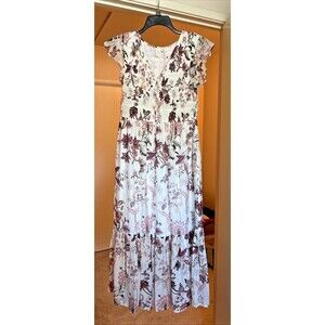 Anthropologie The Peregrine Joie Floral Midi Dress Small Spring Easter NWT